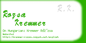 rozsa kremmer business card